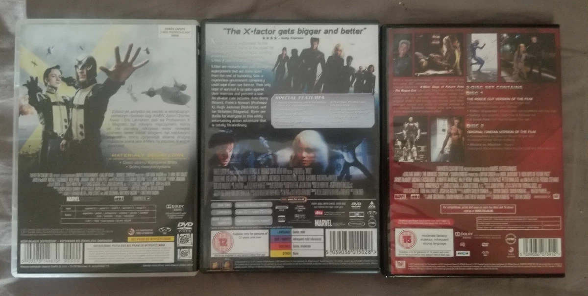 Vendora X-men Days Of Future Past Trilogy. X-men First Class, X-men 2, Days Of Future Past (theatrical Edition And Rogue Edition). Region 2. DVDs And Bluray - Image 3