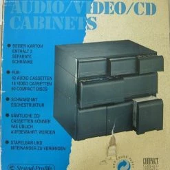 Vendora ΞΥΛΙΝΗ ΘΗΚΗ CABINET ΓΙΑ 42 AUDIO CASSETES + 18 VIDEO TAPE + 60 CD